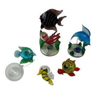 Vintage Submersible Glass Fish for Fish Tank / Aquarium (Set of 5)